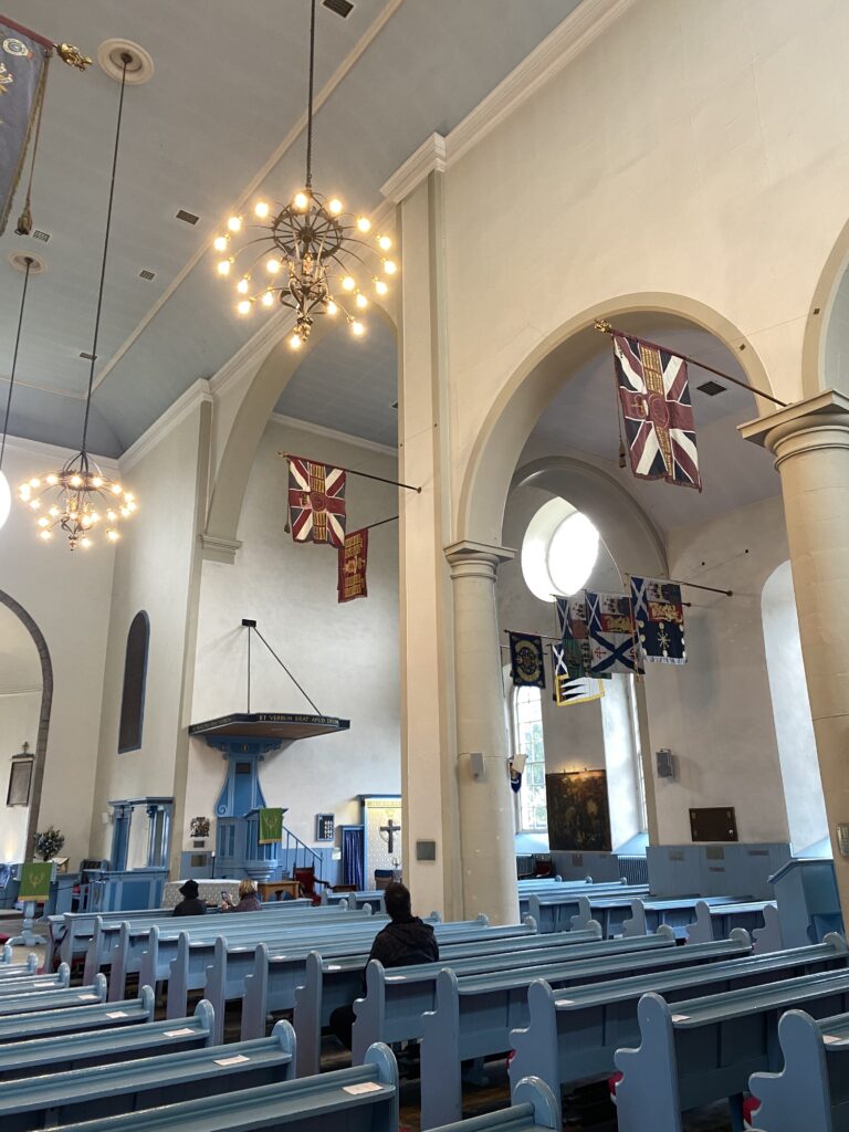 The interior of Canongate Kirk in Edinburgh