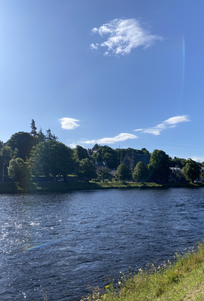 View of Inverness from across the River on Ness Island.