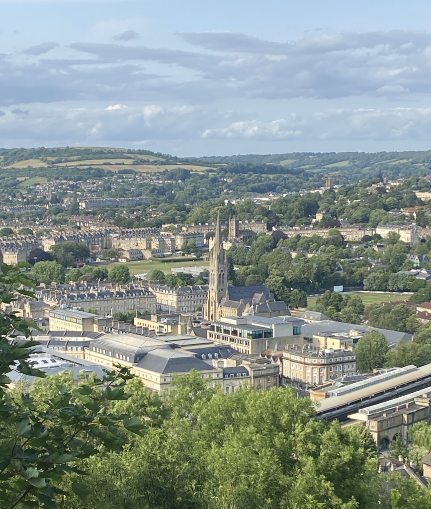 Aerial view of Bath England